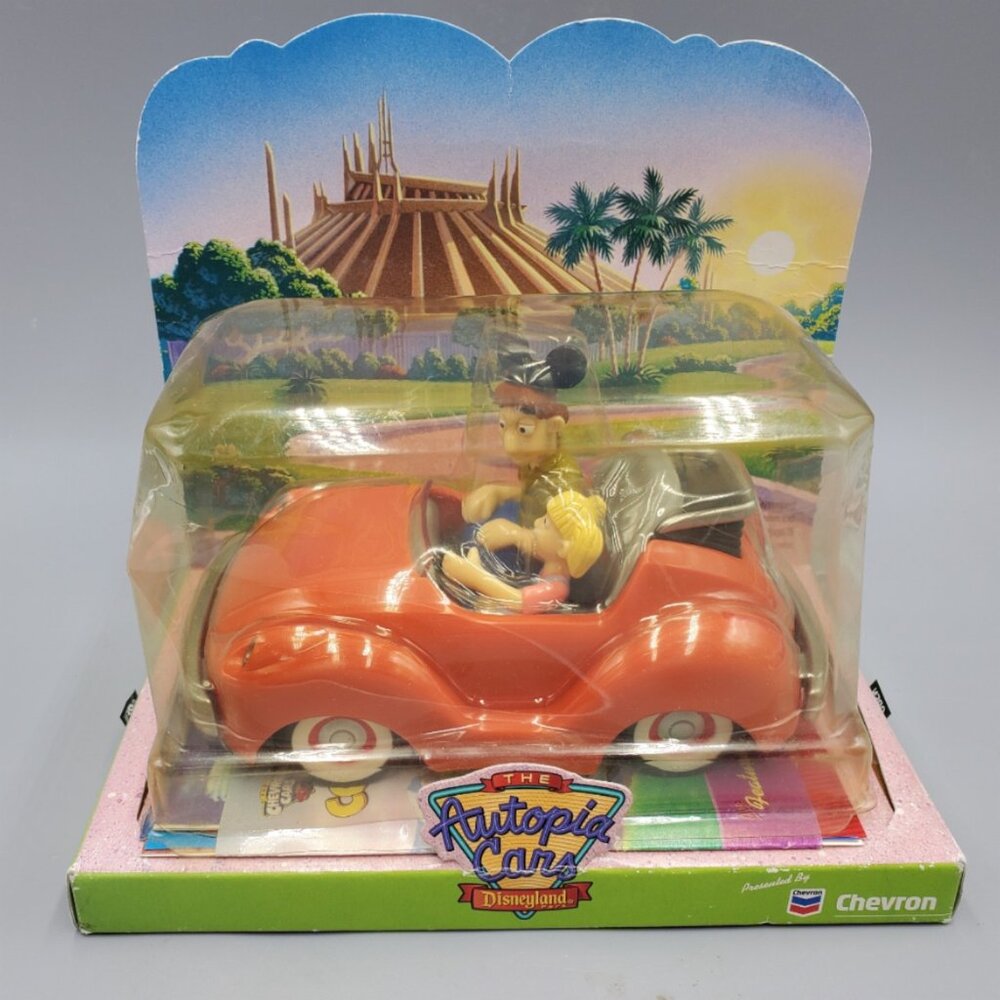 Chevron 2000 Autopia Cars Disneyland Ride Orange SUZY Pullback Toy NIB Vintage